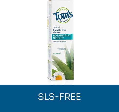 Tom's of Maine Natural Fluoride Free Botanically Bright Toothpaste, Peppermint, 4.7 Ounce, 6 Count (Pack of 1) in Saudi Arabia