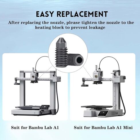3 قطع من فوهات الفولاذ المقوى 0.4 مم من IdeaFormer لطابعات Bambu Lab A1/A1 Mini، A1 Extruder Hotend البديلة لطابعات Bambu Labs A1 A1 Mini ثلاثية الأبعاد in Kuwait