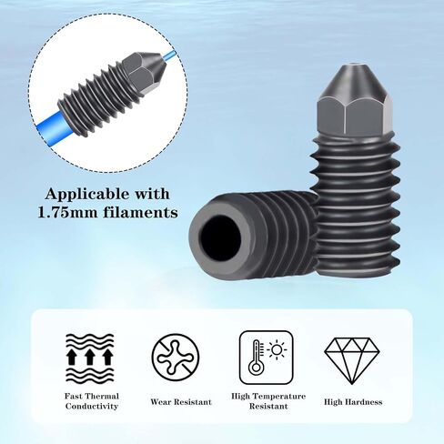3 قطع من فوهات الفولاذ المقوى 0.4 مم من IdeaFormer لطابعات Bambu Lab A1/A1 Mini، A1 Extruder Hotend البديلة لطابعات Bambu Labs A1 A1 Mini ثلاثية الأبعاد in Kuwait