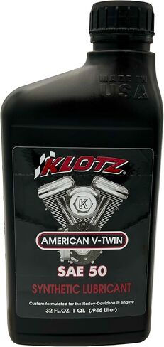Klotz American V-Twin Synthetic Motorcycle Oil Lubricant 20W-50 for Harley-Davidson Air-Cooled Engine – Wear Protection & Antioxidant | KH-2050, 4 Quarts Value Pack in Saudi Arabia