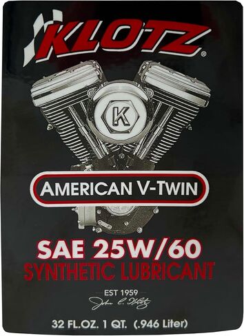 Klotz American V-Twin Synthetic Motorcycle Oil Lubricant 20W-50 for Harley-Davidson Air-Cooled Engine – Wear Protection & Antioxidant | KH-2050, 4 Quarts Value Pack in Saudi Arabia