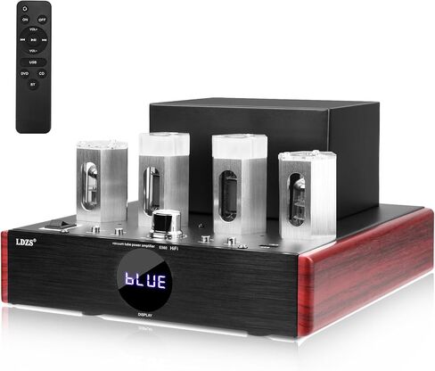 Bluetooth 5.0 Tube Amplifier,100W Stereo Hybrid Hi-Fi Vacuum Tube Class A/B Amplifier,Home Audio HiFi Stereo Receiver Integrated Amp with AUX/BT/USB/Optical/Coaxial inputs for Passive Speakers in Kuwait