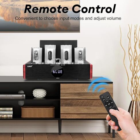 Bluetooth 5.0 Tube Amplifier,100W Stereo Hybrid Hi-Fi Vacuum Tube Class A/B Amplifier,Home Audio HiFi Stereo Receiver Integrated Amp with AUX/BT/USB/Optical/Coaxial inputs for Passive Speakers in Kuwait