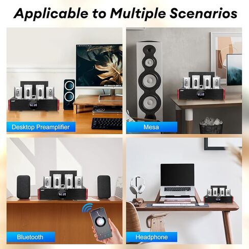 Bluetooth 5.0 Tube Amplifier,100W Stereo Hybrid Hi-Fi Vacuum Tube Class A/B Amplifier,Home Audio HiFi Stereo Receiver Integrated Amp with AUX/BT/USB/Optical/Coaxial inputs for Passive Speakers in Kuwait