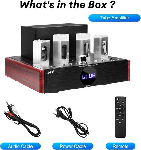 Bluetooth 5.0 Tube Amplifier,100W Stereo Hybrid Hi-Fi Vacuum Tube Class A/B Amplifier,Home Audio HiFi Stereo Receiver Integrated Amp with AUX/BT/USB/Optical/Coaxial inputs for Passive Speakers in Kuwait