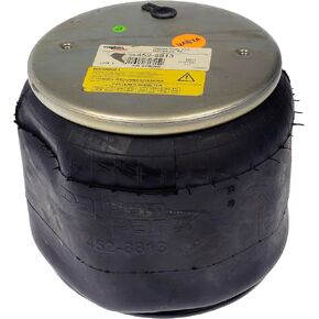 452-8813L Air Spring, Rolling Lobe, Composite Piston, 12" Static Height, 9" Top Plate Diameter, 9.5" Piston Diameter, 3 Hole Top Plate, One Hole Piston