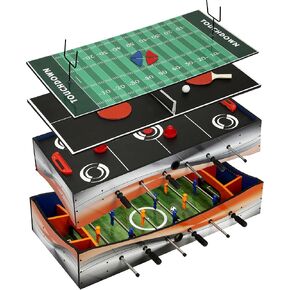 Hathaway Revolver 40-in 4-1 Tabletop Multi-Game with Foosball, Table Tennis, Glide Hockey, and Finger Football (BG1143M)