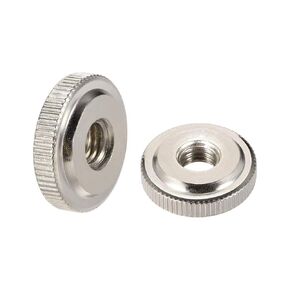 uxcell Round Knurled Thumb Nuts Conector Lock Adjusting Nuts, M10 Female Threaded Thin Type, Nickel Plated, Pack of 10