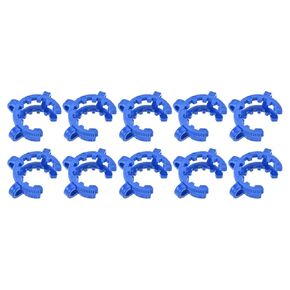 YOKIVE 10 Pcs Joint Clip, Lab Plastic Clips | Fixing Glass Instruments, Great for 24/25mm and 24/40mm Glass Taper Joint Laboratory Connector (Blue)