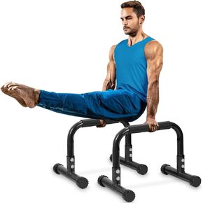 Push Up Bar, 12 Inch High Non-Slip Parallettes Bars & Dip Bars With Foam Handles, Heavy-Duty No Wobbling Calisthenics Equipment For Handstand, L-Sit, Gymnastics, Strength Training Home Gym Use