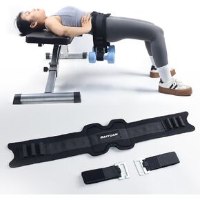 Hip Thrust Belt for Dumbbells - Adjustable, Ultra-Durable Booty Belt for Hip Thrust, with Closed-Design Weight Support Straps (Ultra-Stability)