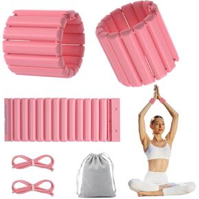 Pilates Wrist Ankle Weights for Women, Adjustable Magnetic Buckle Silicone Weighted Bracelet Wearable Arm & Leg Weights Set for Home Gym, Walking, Yoga, Swimming, Cardio Set of 2 (1Lb Each)