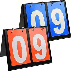 2 PCS Scoreboard Flipper, 2 Digit Tabletop Score Board, Portable Basketball Flip Scoreboard, Baseball Volleyball Score Keeper for Outdoor Games