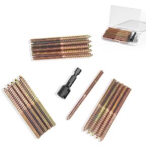 16PCS 1/4"-20 x 3" Hanger Bolts Kit & 1PCS 1/4"-20 Hanger Bolt Driver with 1/4 Hex Shank,Double-Headed Screws,Self-Tapping Screw,Wood Dowel Screw,Suitable for Assembling Furniture