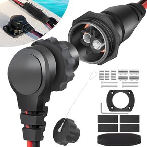 1865120 MKR-28 Trolling Motor Plug and Receptacle for Minn Kota Freshwater and Saltwater Marine Battery Accessory 12V/24V/ 36V/48V Male Female Trolling Motor Socket Connector Waterproof Quick Connect