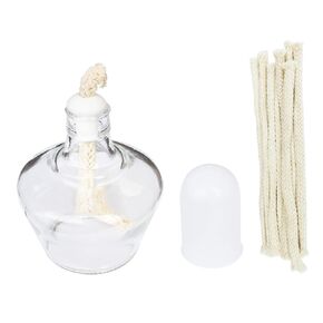 Alcohol Lamp Alcohol Burner 150 ml Glass Heating for Lab Equipment Science + 10 pcs Wicks Replacement