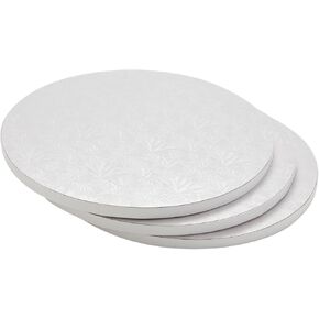Juvale 3 Pack 14 Inch Round Cake Drum Board Set, Round Boards for Baking Supplies, Desserts (0.5 Inches Thick)