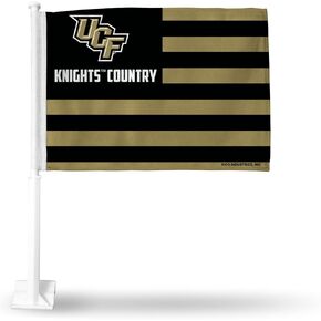 Rico Industries NCAA Central Florida Knights Double Sided Double Sided Car Flag - 16" x 19" - Strong Pole That Hooks onto Car/Truck/Automobile