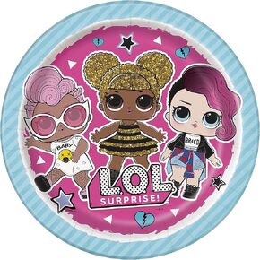 Multicolor LOL Surprise Round Paper Dessert Plates - 7" (8 Count) | Disposable & Eco-Friendly, Perfect for Kids Birthdays & Celebrations