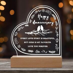 SIABERTERL 50th Anniversary Wedding Gift,50th Anniversary Dimmable Night Light for Couples,Parents,Husband & Wife,50th Anniversary for Christmas with Gift Box