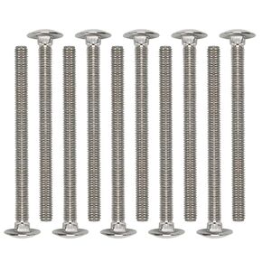 10PCS M6x80 Carriage Bolts, Fully Threaded with Square Neck and Round Head, Metric Stainless Steel Screws Coach Bolts (Thread Diameter: 6mm, Length: 80mm)