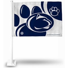 Rico Industries NCAA Penn State Nittany Lions Alternate Double Sided Double Sided Car Flag - 16" x 19" - Strong Pole that Hooks Onto Car/Truck/Automobile