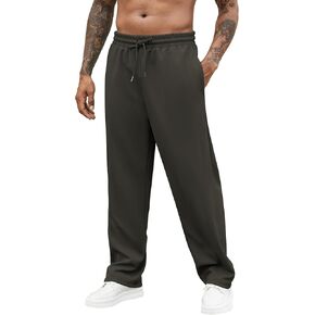 Hardaddy Men's Yoga Sweatpants Athletic Lounge Pants Open Bottom Casual Drawstring Jogger Pants for Men with Pockets