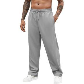 Hardaddy Men's Yoga Sweatpants Athletic Lounge Pants Open Bottom Casual Drawstring Jogger Pants for Men with Pockets