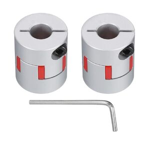 uxcell Aluminum Plum Shaft Coupling 8mm to 10mm Bore L30xD25 Flexible Coupler for 3D Printer CNC Machine and Servo Stepped Motor Pack of 2