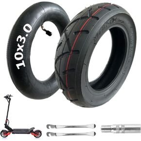 10x3 Scooter Tire, Electric Scooter 10 inch Tires [Tire & Inner Tubes] [Thickened] [Non-Slip] [Shockproof] [Bent Mouth Vavle] [Valve Extension and Tire Levers]