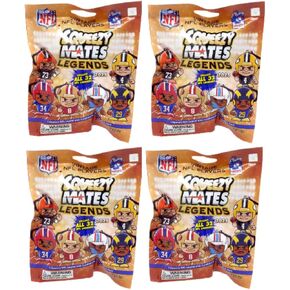 Teenymates Party Animal Squeezymates Series 2 Legends 2025 NFL Figures Blind Bags Gift Set Party Bundle - 4 Pack, Small