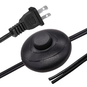 mankk Foot Pedal Switch Floor Foot Cord Switch On-Off 3A 125VAC Control Foot Switch Round Push Inline Lamp Light Switch with 6FT 16AWG Cable for Floor lamp, Holiday Lights M-139-DXT-1.8M