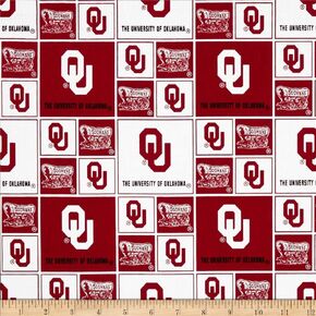 Cotton University of Oklahoma Sooners College Team Sports Cotton Fabric Print By the Yard