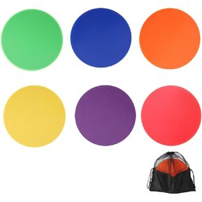 Spot Markers for Sports Training, 9 Inch No Slip Poly Spot Dots Rubber Flat Cones Field Markers for Soccer, Football, Speed Agility Training, Colorful Floor Spots Markers for Gym Classroom