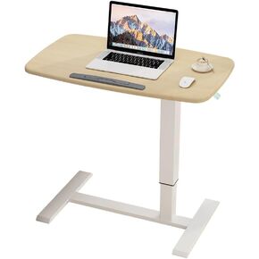 Overbed Table,Bed Desk,Hospital Bedside Table,Pneumatic Mobile Laptop Computer Standing Desk Cart with Tray