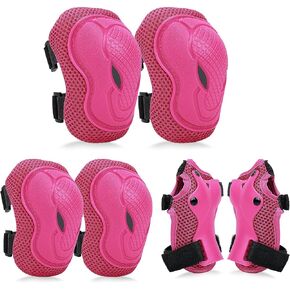مجموعة وسادات الركبة للأطفال القابلة للتعديل، وسادات الكوع، واقيات المعصم لمدة 3-8 سنوات، مجموعة معدات حماية للأطفال للتزلج على الجليد، BMX، الدراجة، ركوب الدراجات، لوح التزلج، التزلج على الجليد، رياضات ركوب السكوتر، كرة القدم in Kuwait