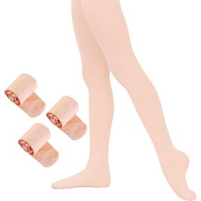 3 Pairs Ballet Tights for Girls Footed Elastic Soft Dance Tights White Pink Stockings School Uniform Pantyhose
