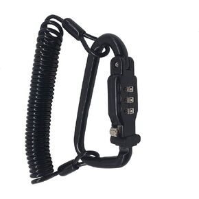 Motorcycle Helmet Lock & Cable Heavy Duty Combination Lock Security PIN Lock, Black, 1.82M Long, Easy to Carry