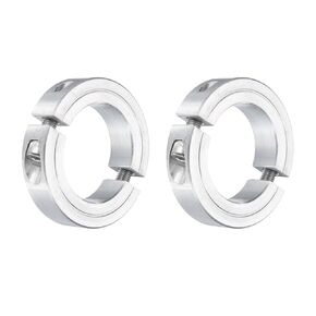 uxcell 2Pcs Double Split Clamp-On Shaft Collar for 1-1/2" Shaft, Two-Piece Clamping Collar 2-3/8" OD, 9/16" Thickness, Aluminum Alloy Set Screw Split Collar Clamp