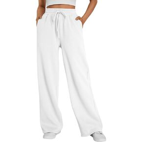 Trendy Queen Womens Wide Leg Sweatpants High Waisted Baggy Lounge Pants Drawstring Athletic Flared Joggers with Pockets