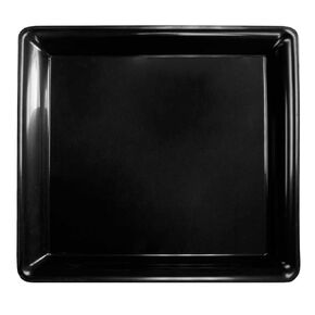 Party Essentials - N161617 Heavy Duty Plastic Square Tray, 16" Length x 16" Width, Black (Case of 6)
