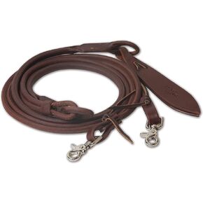 Professional's Choice Ranch Collection | 54" Heavy Oil Romal Rein | Thick, Soft & Sturdy | Popper Tail with Lace Tie Waterloops | Made in The USA