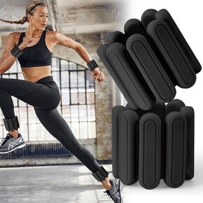 Jueachy Wrist-Ankle-Weights for Women: Bala Bangle Set of 2(1Lbs Each) Arm Weights Weighted Adjustable for Walking Exercise Workout Pilate