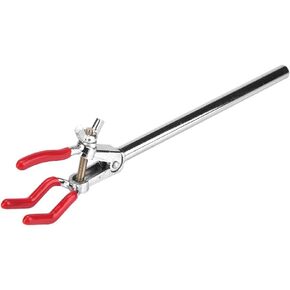 Oumefar Lab Clamp Zinc Alloy Retort Stand Clamp Three Jaw Clamp 3 Prong Finger Flask Clamp Test Tube Condenser Holder with Plastic Grip, 3-Finger Lab Clamp for Lab Stand Rod(Small)