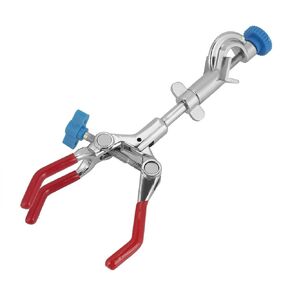 Lab Clamp 3 Prong,Adjustable Test Tube Flasks Clamp,Finger Swivel Rubber Coated Laboratory Stand Clip,8.7"Jaw Retort Stand Condenser Clamp