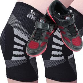Nordic Lifting Knee Compression Sleeves XXLarge Bundle with Shoes Venja Size 10.5 - Black Red