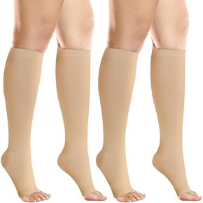 +MD 2 Pairs Compression Socks for Women & Men Medical Grade 20-30 mmHg, knee High Stocking, Support for edema, Varicose Veins
