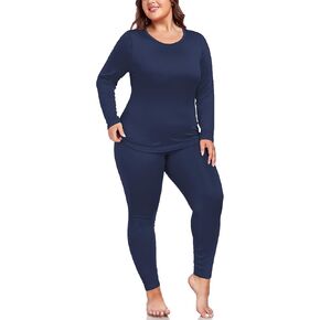 Women's Plus Size Thermal Underwear for Long Sleeve Fleece Lined Base Layer Top and Bottom Sets XL-5XL