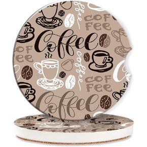 قواعد حامل أكواب كلاسيكية على شكل زهور رائعة للسيارة، قواعد حامل أكواب لطيفة من بوهو 60 ثانية، قطعتان من ملحقات حامل أكواب السيارة من السيراميك المضاد للانزلاق مع فتحة إصبع للنساء والرجال 2.56 بوصة in Kuwait