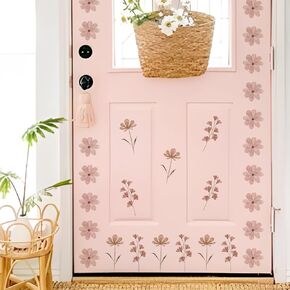 QUCHENG Boho Watercolor Nursery Wall Stickers Kid Room Wall Decals Removable DIY Decor PVC 4 Sheets